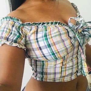 SOLD - Colorful Plaid Crop Top - SOLD